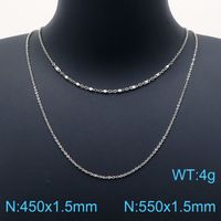 Simple Style Geometric Titanium Steel Plating Resin Layered Necklaces 1 Piece sku image 1