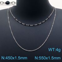 Simple Style Geometric Titanium Steel Plating Resin Layered Necklaces 1 Piece sku image 3