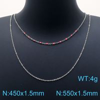 Simple Style Geometric Titanium Steel Plating Resin Layered Necklaces 1 Piece sku image 10