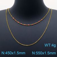 Simple Style Geometric Titanium Steel Plating Resin Layered Necklaces 1 Piece sku image 15