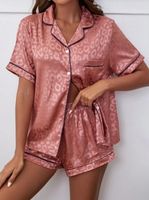 Women's Fashion Stripe Heart Shape Polyester Satin Shorts Sets main image 4