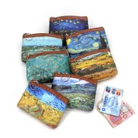 Women's Oil Painting Pu Leather Zipper Coin Purses main image 5
