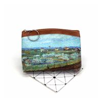 Women's Oil Painting Pu Leather Zipper Coin Purses sku image 2