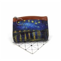 Women's Oil Painting Pu Leather Zipper Coin Purses sku image 6