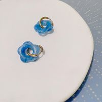 Fashion Flower Stainless Steel Resin Women's Earrings 1 Pair sku image 1