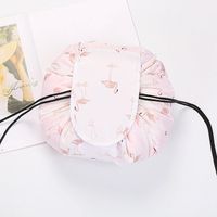 Women's Medium All Seasons Polyester Letter Flamingo Unicorn Fashion Round String Cosmetic Bag sku image 2