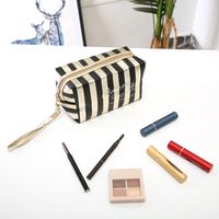 Women's Small All Seasons Pu Leather Stripe Fashion Square Zipper Cosmetic Bag main image 2