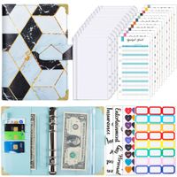 A6 Loose-leaf Coloring Book Marble Pattern Stylish Leather Notebook sku image 22