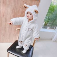 Casual Solid Color Button Polyester Baby Rompers main image 2