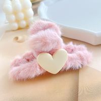 Simple Style Solid Color Plastic Plush Handmade Hair Claws 1 Piece main image 2