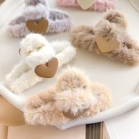 Simple Style Solid Color Plastic Plush Handmade Hair Claws 1 Piece main image 9