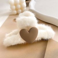 Simple Style Solid Color Plastic Plush Handmade Hair Claws 1 Piece main image 6