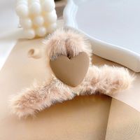 Simple Style Solid Color Plastic Plush Handmade Hair Claws 1 Piece main image 7
