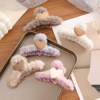 Simple Style Solid Color Plastic Plush Handmade Hair Claws 1 Piece main image 3
