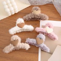 Simple Style Solid Color Plastic Plush Handmade Hair Claws 1 Piece main image 4