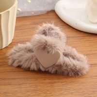 Simple Style Solid Color Plastic Plush Handmade Hair Claws 1 Piece sku image 1