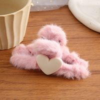 Simple Style Solid Color Plastic Plush Handmade Hair Claws 1 Piece sku image 4