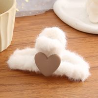 Simple Style Solid Color Plastic Plush Handmade Hair Claws 1 Piece sku image 5