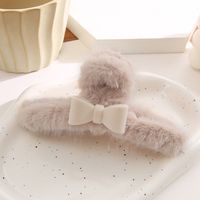 Simple Style Solid Color Plastic Plush Handmade Hair Claws 1 Piece sku image 2