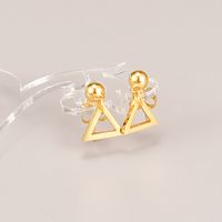 Fashion Triangle Titanium Steel Gold Plated Drop Earrings 1 Pair main image 1