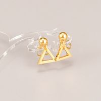 Fashion Triangle Titanium Steel Gold Plated Drop Earrings 1 Pair main image 6