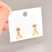 Fashion Triangle Titanium Steel Gold Plated Drop Earrings 1 Pair main image 5