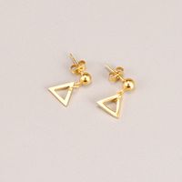 Fashion Triangle Titanium Steel Gold Plated Drop Earrings 1 Pair main image 4