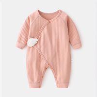 Casual Solid Color Patchwork 100% Cotton Baby Rompers main image 5