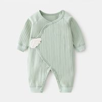 Casual Solid Color Patchwork 100% Cotton Baby Rompers main image 1