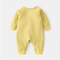 Casual Solid Color Patchwork 100% Cotton Baby Rompers main image 4