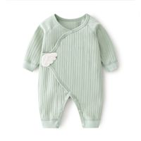 Casual Solid Color Patchwork 100% Cotton Baby Rompers main image 2