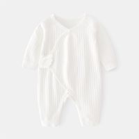 Casual Solid Color Patchwork 100% Cotton Baby Rompers sku image 10