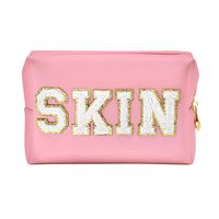 Women's Medium All Seasons Pu Leather Letter Solid Color Fashion Square Zipper Cosmetic Bag main image 1