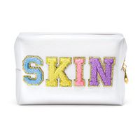 Women's Medium All Seasons Pu Leather Letter Solid Color Fashion Square Zipper Cosmetic Bag main image 5