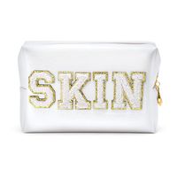 Women's Medium All Seasons Pu Leather Letter Solid Color Fashion Square Zipper Cosmetic Bag sku image 3