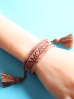 Vacation Letter Fabric Rope Couple Bracelets 1 Piece main image 1