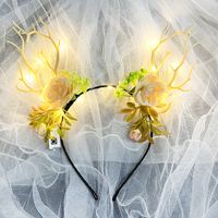 Cute Christmas Luminous Flower Antler Feather Hairband Wholesale main image 6