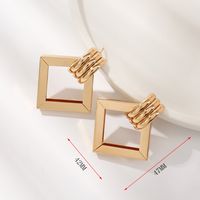 Retro Round Square Metal Copper Plating Women's Earrings 1 Pair sku image 4