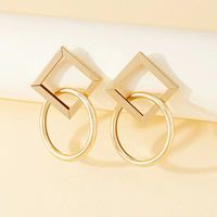 Retro Round Square Metal Copper Plating Women's Earrings 1 Pair main image 2