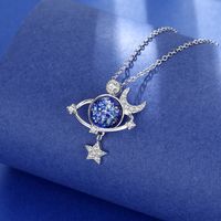 Fashion Star Planet Copper Inlay Artificial Crystal Pendant Necklace main image 5