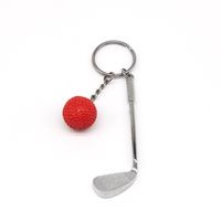 Fashion Tennis Racket Badminton Racket Golf Pvc Metal Unisex Keychain 1 Piece sku image 3