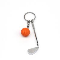 Fashion Tennis Racket Badminton Racket Golf Pvc Metal Unisex Keychain 1 Piece sku image 5
