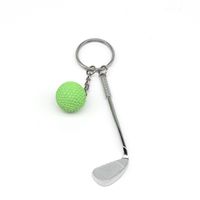 Fashion Tennis Racket Badminton Racket Golf Pvc Metal Unisex Keychain 1 Piece sku image 6