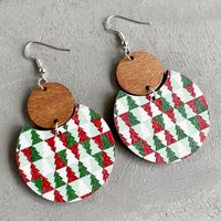 Fashion Snowflake Wood Handmade Christmas Women's Earrings 1 Pair sku image 5