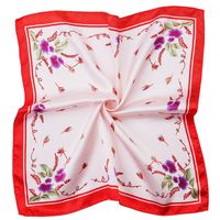 Women's Vintage Style Geometric Flower Satin Silk Scarf sku image 31