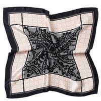 Women's Vintage Style Geometric Flower Satin Silk Scarf sku image 14