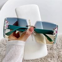 Fashion Gradient Color Pc Square Diamond Frameless Women's Sunglasses main image 1