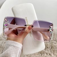 Fashion Gradient Color Pc Square Diamond Frameless Women's Sunglasses main image 3