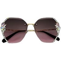 Fashion Gradient Color Resin Polygon Diamond Frameless Women's Sunglasses main image 5