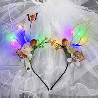 Cute Christmas Luminous Flower Antler Feather Hairband Wholesale sku image 21